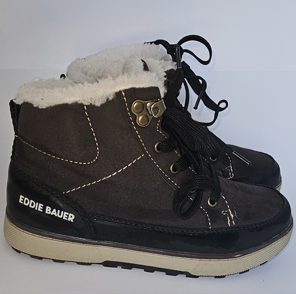 Eddie Bauer Boys Hiker Faux-Shearling Boots - Picture 2 of 9